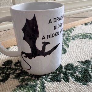 Iron flame Book Series Dragon-New White Ceramic Mug-a rider without its 🐉